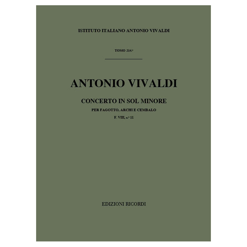 Concerto per Fagotto, Archi e BC in Sol Rv 496