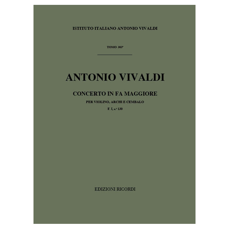 Concerto Per Violino, Archi E B.C.: In Fa Rv 295