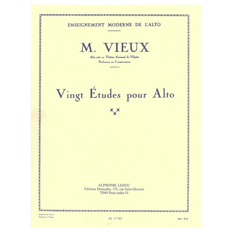 Maurice Vieux  Twenty studies for Viola