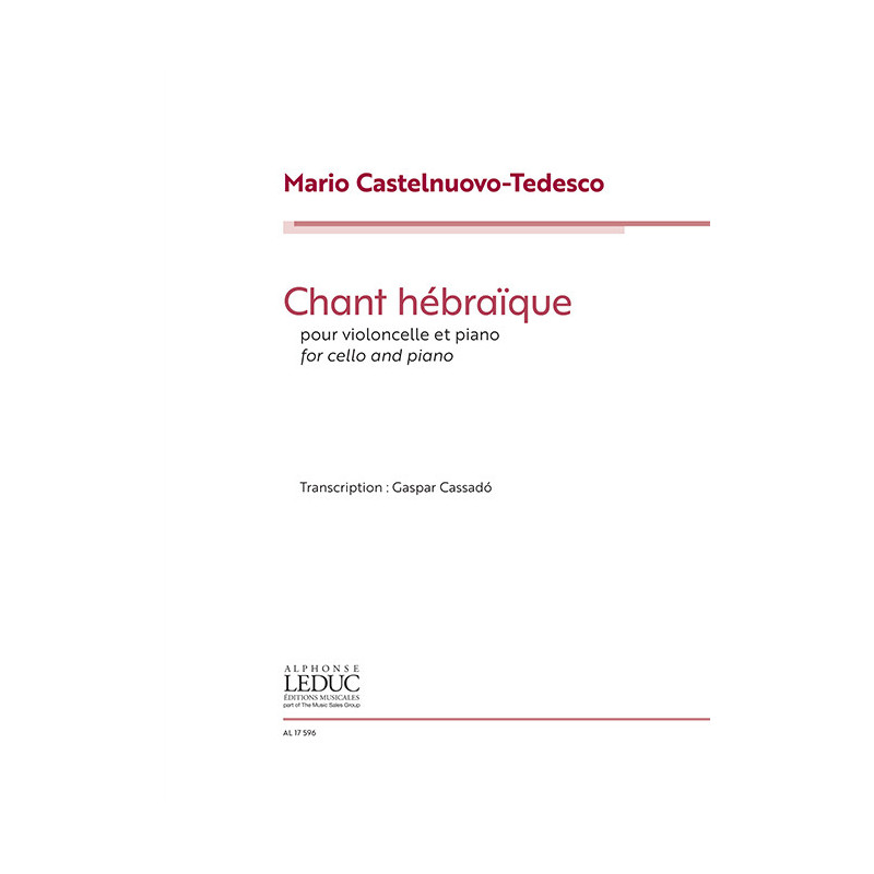 Chant Hebraïque For Cello And Piano