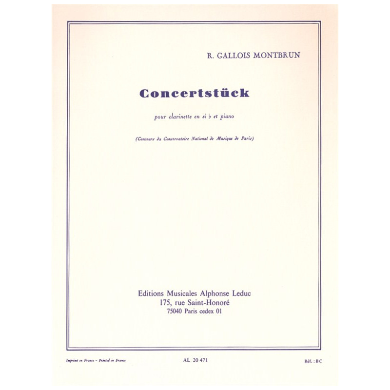 Concertstück For Clarinet And Piano