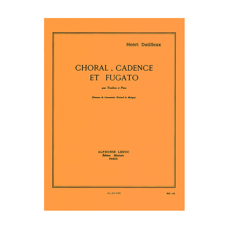 Choral, cadence et fugato pour trombone et piano
