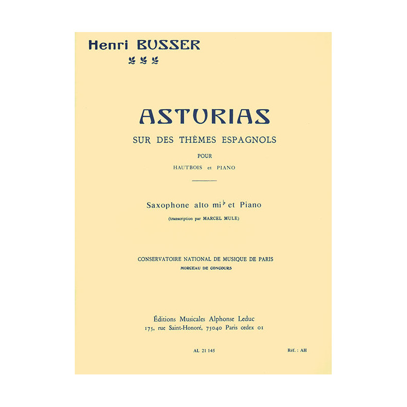 Asturias on Spanish tunes, Op. 84