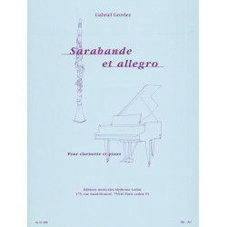 Sarabande et Allegro pour clarinette et piano