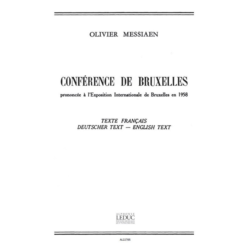 Olivier Messiaen  Conference de Bruxelles