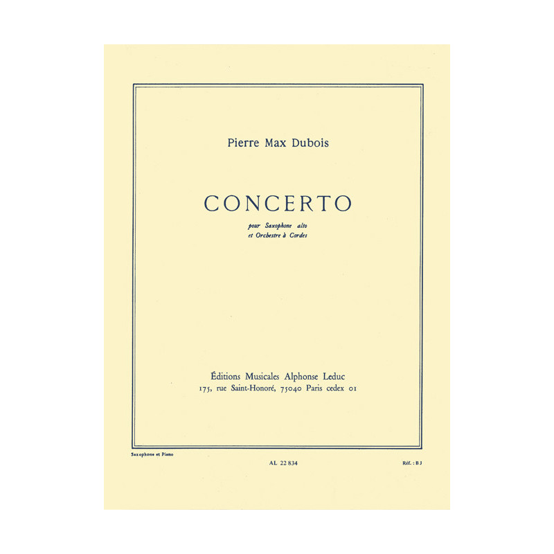 Concerto For Alto Saxophone And String Orchestra