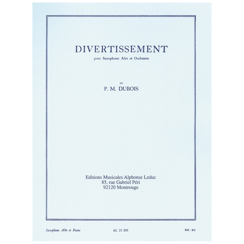 Divertissement For Saxophone And Orchestra