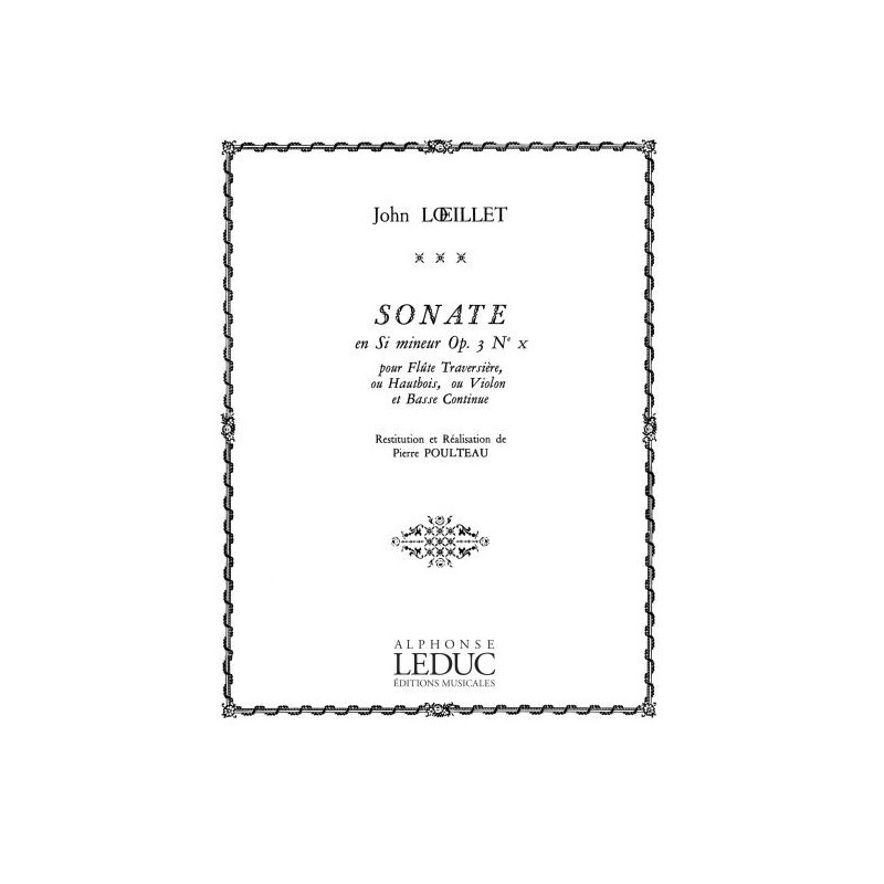 John Loeillet  Sonate Op.3, No.10 in B minor
