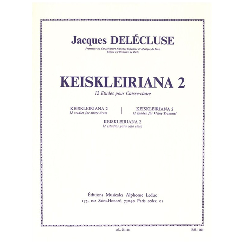 Keiskleiriana 2, 12 studies for Snare Drum