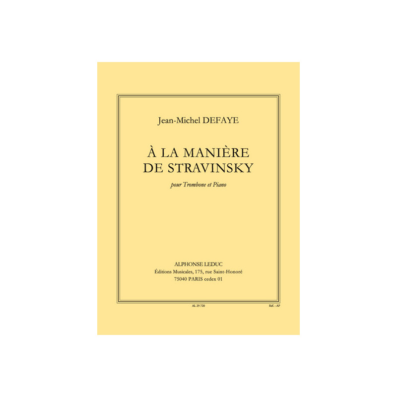 A La Maniere De Stravinsky