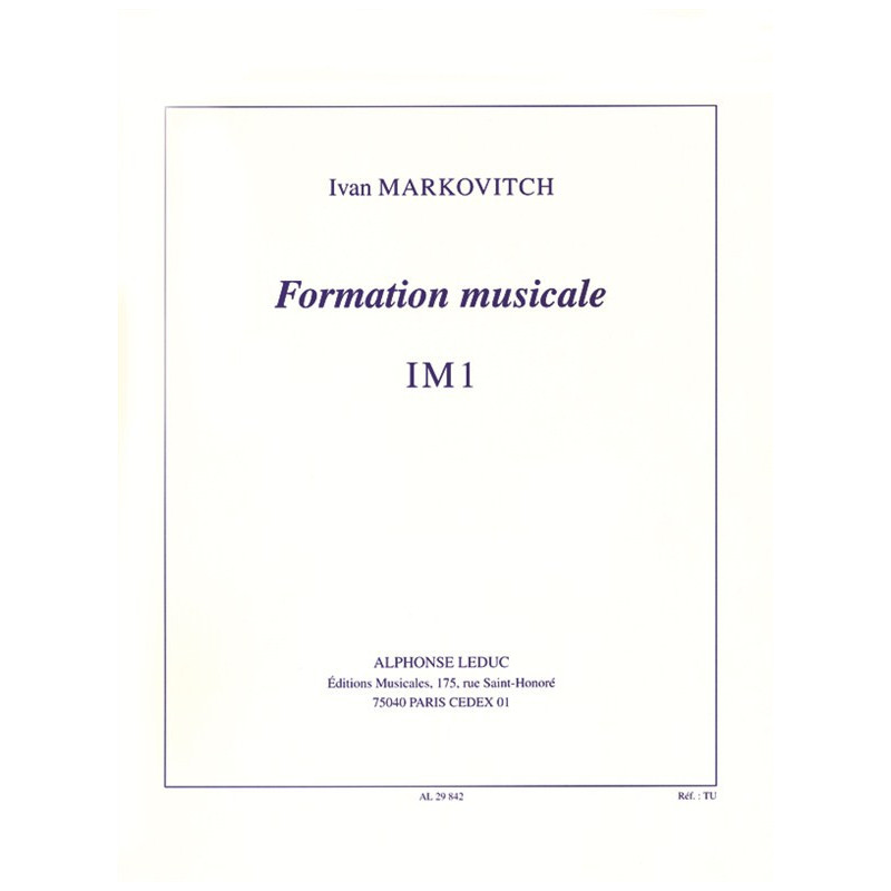 Ivan Markovitch  Music Theory - IM1