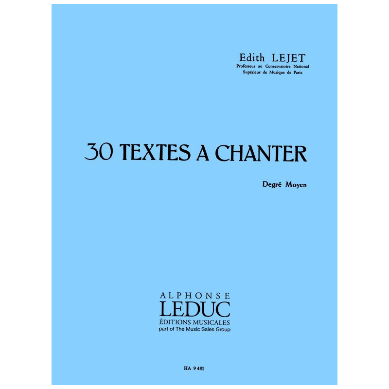 30 Textes a Chanter