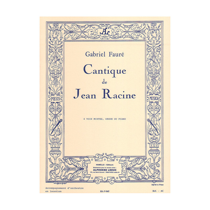 Cantique De Jean Racine Op.11