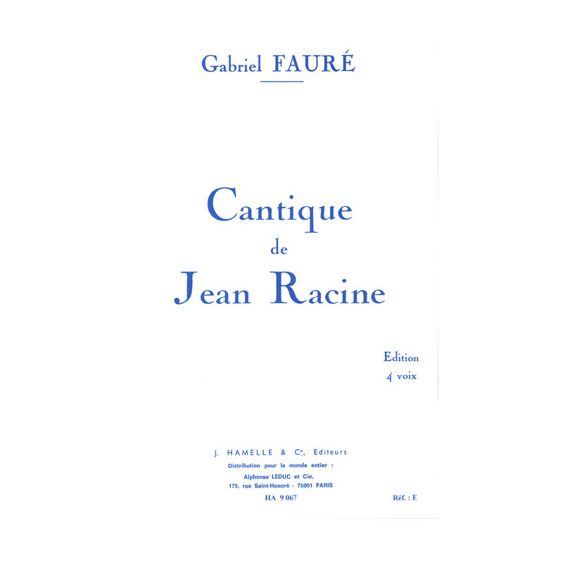 Cantique De Jean Racine Op.11